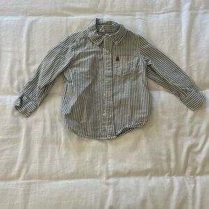 GAP Blue and White Striped Oxford Button-Down Shirt